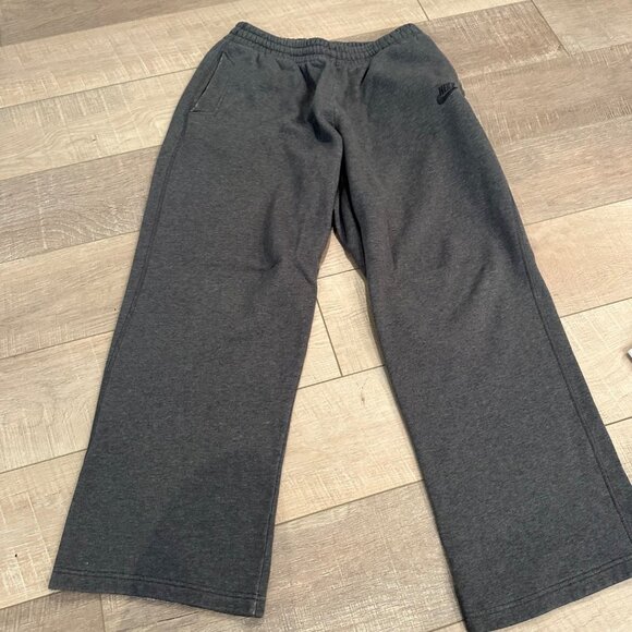 NIKE MENS GRAY OPEN LEG JOGGER SWEAT PANTS LARGE - Picture 1 of 6